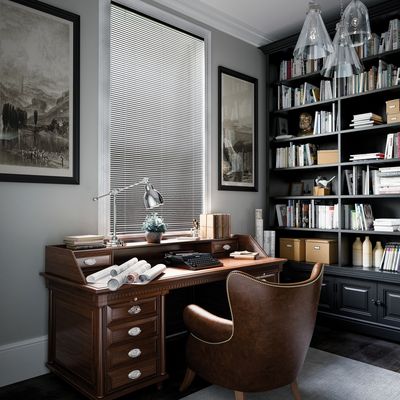 Sistemas de Venecianas, SG 8960, Room shot, leather slats 50mm